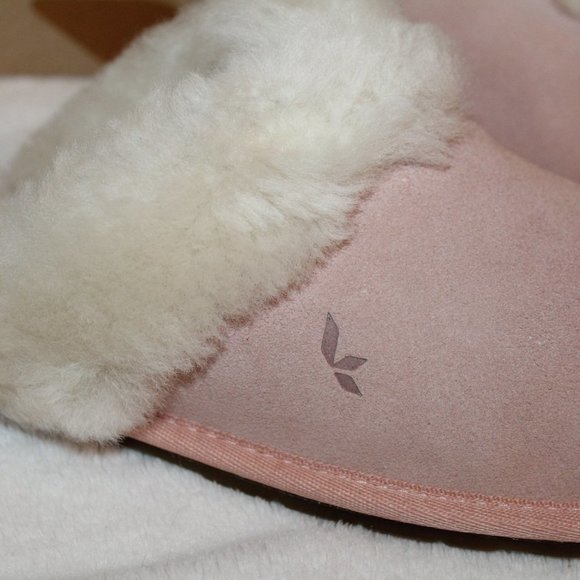 NEW UGG KOOLABURRA SUEDE FUR SLIDE SLIPPERS PINK - Picture 2 of 6